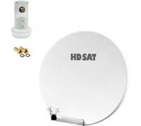 Pack Parabole satellite fibre composite Blanche 60cm BRIDES INOX LNB Single HD 4K