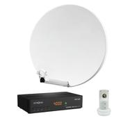 Pack HDSAT Parabole Satellite Fibre Composite Blanche 60cm + LNB Single + Décodeur Satellite ASTRA H