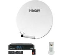 pack hdsat parabole satellite fibre composite blanche 60cm lnb single vega 3 récepteur G
