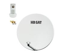 Pack HDSAT Parabole satellite fibre composite Blanche 75cm + LNB Single HD 4K