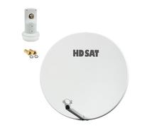 Pack Parabole satellite fibre composite Blanche 75cm LNB Single HD 4K