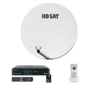 Pack HDSAT Parabole Satellite Fibre Composite Blanche 75cm + LNB Single + VEGA 3 Récepteur TV satell