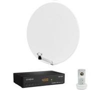 pack parabole satellite fibre composite blanche 85cm lnb single décodeur satelli