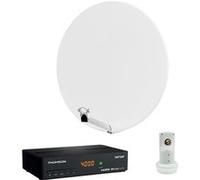 pack hdsat parabole satellite fibre composite blanche 85cm lnb single décodeur satelli G