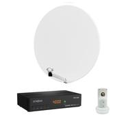 Pack HDSAT Parabole Satellite Fibre Composite Blanche 85cm + LNB Single + Décodeur Satellite ASTRA H