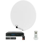 Pack HDSAT Parabole Satellite Fibre Composite Blanche 85cm + LNB Single + VEGA 3 Récepteur TV satell