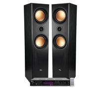 Home-Cinéma - Evidence Acoustics EA-800-PG - 1000W PMPO - Colonnes Hifi 3 voies Finition cuivre, Amplificateur USB SD Radio FM