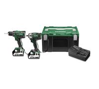 Pack HIKOKI KC18DPL Perceuse visseuse DS18DBSL + Visseuse à choc WR18DBDL2 (2 x 5,0 Ah)
