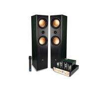 Pack Home-Cinéma 2.0 Evidence Acoustics Hifi - 2x500W PMPO, Amplificateur à tube, EA-50TUBE-BT stéréo Vintage, Micro VHF