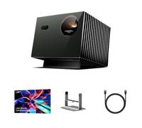 Pack Home Cinéma Anti-Speckle : Valerion VisionMaster Pro2, vidéoprojecteur 4K Triple Laser avec écran PureVision à Cadre Fixe 120", Support orientable et câble HDMI de 2 m