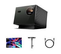 Pack Home Cinéma Anti-Speckle : Valerion VisionMaster Pro2, vidéoprojecteur 4K Triple Laser avec écran PureVision à Cadre Fixe 120", Support de Plafond et câble HDMI de 2 m