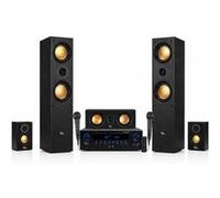 Evidence Acoustics Pack Home Cinéma 5.1-850W - Amplificateur Karaoke 2x50W + 3x20W - Entrée USB SD AUX DVD FM, Micros filaires