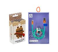 Pack Housse Airpods Crochet Brad + Câble Données USB-Lightning Flower Dreams