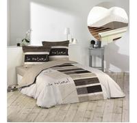 Pack housse de couette 220x240 cm So Natural + drap housse 140x190 cm blanc - 100% coton