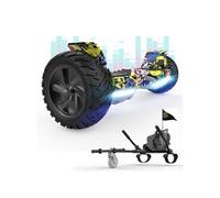 Pack Hoverboard 8,5 pouces Hummer Tout Terrain Bluetooth LCD Hip-hop + Hoverkart Noir cadeau parfait