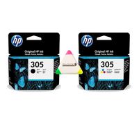 Pack HP 305 HP305 pour imprimante HP Deskjet 2320 2700 2710 2720 2721 2722 2723 2724 2732 2752 2755 + un surligneur PLEIN D'ENCRE