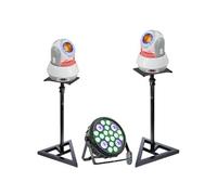 Pack Ibiza 2 Lyres STAR-BEAM 40W - 2 Pieds Supports - Projecteur BIG-PAR 16x4W RGBW 4-en-1 30W UV - Soirée Fête Dj Mariage Club