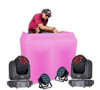 Pack Ibiza Régie DJ Booth Facade DS40 - 2 Lyres Spot 100W B-Eye 6x10W DMX - 2 Projecteurs PAR - Soirée Mariage Fête Pro