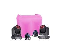 Pack Ibiza Régie DJ Booth Facade DS40 - 2 Lyres Spot 100W B-Eye 6x10W DMX - 2 Projecteurs PAR - Soirée Mariage Fête Pro