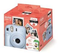 Fujifilm Appareil photo instantané Instax Mini 12 Pack Iconique – Film 2×10 vues + Housse Bleu