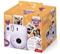 Pack Iconique Love Appareil Photo instantané Fujifilm instax Mini 12 Violet + Pack de Film 10 Vues + Housse de Protection