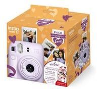 Pack Iconique Love Appareil photo instantané Fujifilm instax Mini 12 Violet + Pack de film 10 vues + Housse de protection Violet G