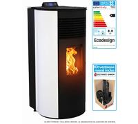 Pack Ideale S Rond 10kW Poêle à granulés étanche + kit ventouse mural arrière