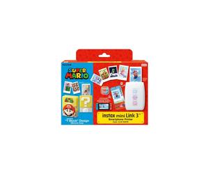 Pack Imprimante Photo FUJIFILM instax mini Link 3 Nintendo Super Mario étui silicone Clay White