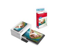 AgfaPhoto Pack imprimante Realipix Moments – Bluetooth, sublimation 4Pass 10x15 cm, 40 photos –Blanc