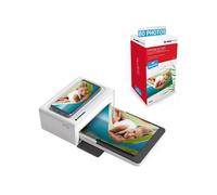 AgfaPhoto Pack imprimante Realipix Moments – Bluetooth, 4Pass, 10x15 cm, 80 photos sup. – Blanc