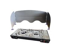 PACK INCASA Réchaud à Gaz Portable 2 feux + Pare-flammes à ventouses - Camping