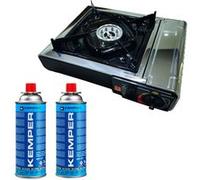 pack incasa réchaud à gaz portable 2x kemper cartouche de gaz