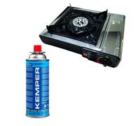 pack incasa réchaud à gaz portable kemper cartouche de gaz