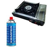 pack incasa réchaud à gaz portable kemper cartouche de gaz