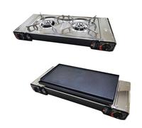 PACK INCASA Réchaud à gaz portable + Plancha / Grill pour réchaud à gaz