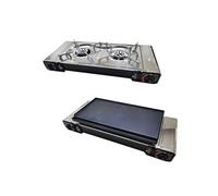 PACK INCASA Réchaud à gaz portable + Plancha / Grill pour réchaud à gaz