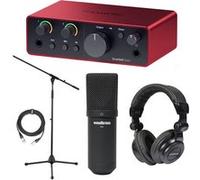Pack interface audio USB Focusrite Scarlett Solo XM1 Rouge Micro inclus