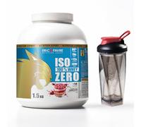 PACK ISO WHEY ZERO 1,5kg Framboise + SHAKER STORMIX ONE Noir/Rouge | Whey Protéine Isolate Ultra Pure + Shaker Anti-Grumeaux | Prise de Masse & Récupération Musculaire | Saveur Framboise | Eric Favre
