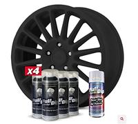 Pack Jantes Vinyle Liquide Full Dip 4 Sprays Noir avec Protection Mat