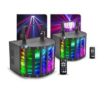 Pack Jeux de lumières Projecteur MEGA DERBY DJ LED SOIREE, 9 LEDS de 3W, Mode Strobe Mode Auto rythme de la musique, DMX, Téléco