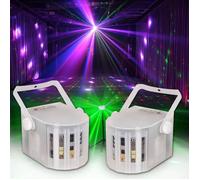 PACK Jeux de lumières Sono DJ LIGHT 2 EFFETS DERBY Disco Party White 3 LEDs RGB