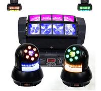 Pack Jeux Lumière Ibiza Spider 8x10W DMX - 2 Lyres 30W STAR-WASH - Fête Pro Anniversaire Soirée Bar Mariage DJ Mobile Club Noir