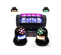 Pack Jeux Lumière Ibiza Spider 8x10W DMX - 2 Lyres 30W STAR-WASH - Fête Pro Anniversaire Soirée Bar Mariage DJ Mobile Club