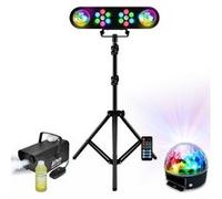 Pack Jeux Lumière Portique DJ LEDBAR-ASTRO-RC - Machine Fumée PARTY-SM400 - Effet Astro LED RGB PARTY-ASTRO6 - Soirée Fête