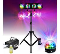 Pack Jeux Lumière Portique DJ LEDBAR-ASTRO-RC - Machine Fumée PARTY-SM400 - Effet Astro LED RGB PARTY-ASTRO6 - Soirée Fête