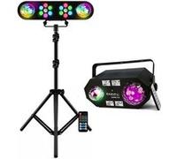 Pack Jeux Lumière Portique DJ Mooving LEDBAR-ASTRO-RC - Effet Combiné 4en1 Strobe Astro Waterwave Ibiza COMBI-FX2 Noir