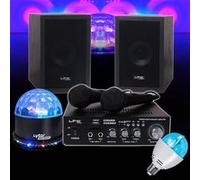 Pack Karaoké - LTC - STAR2MKII - 2x50W - Bluetooth USB/SD - 2 micros + 2 enceintes bois