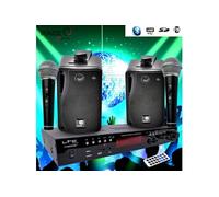 PACK KARAOKÉ avec 2 MICROS + 1 AMPLI + 2 ENCEINTES HIFI USB SD Bluetooth