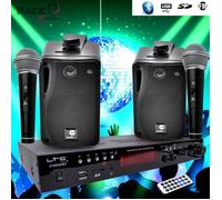 PACK KARAOKÉ avec 2 MICROS + 1 AMPLI + 2 ENCEINTES HIFI USB SD Bluetooth