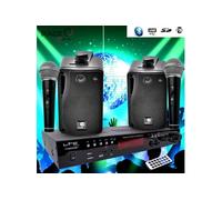 PACK KARAOKÉ avec 2 MICROS + 1 AMPLI + 2 ENCEINTES HIFI USB SD Bluetooth